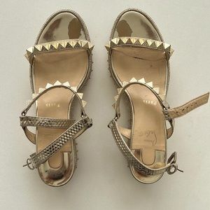 Christian Louboutin Pyraclou gold wedges